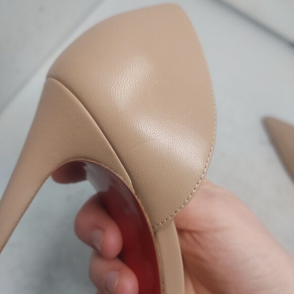 Christian Louboutin Nude Iriza Leather Half-d'Orsay Pump - Picture 13 of 15